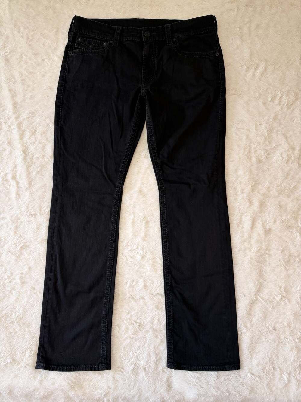 True Religion Straight Jeans Size 36 Black Denim